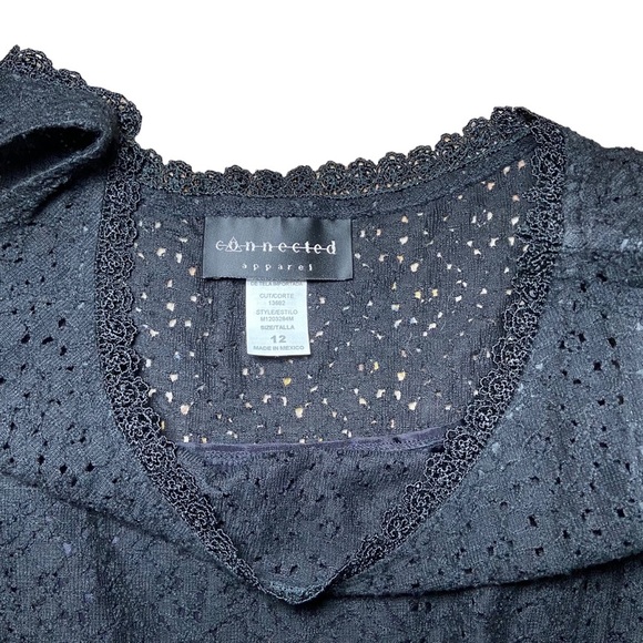 Connected Apparel Fit and Flare Lace Dress Size‎ 12 Sleeveles A-Line Mini Black - Picture 3 of 3